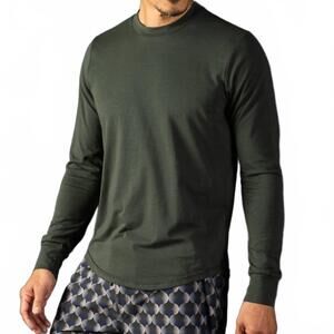 NEW LAIRD quattro cotton blend long sleeve top in forest
